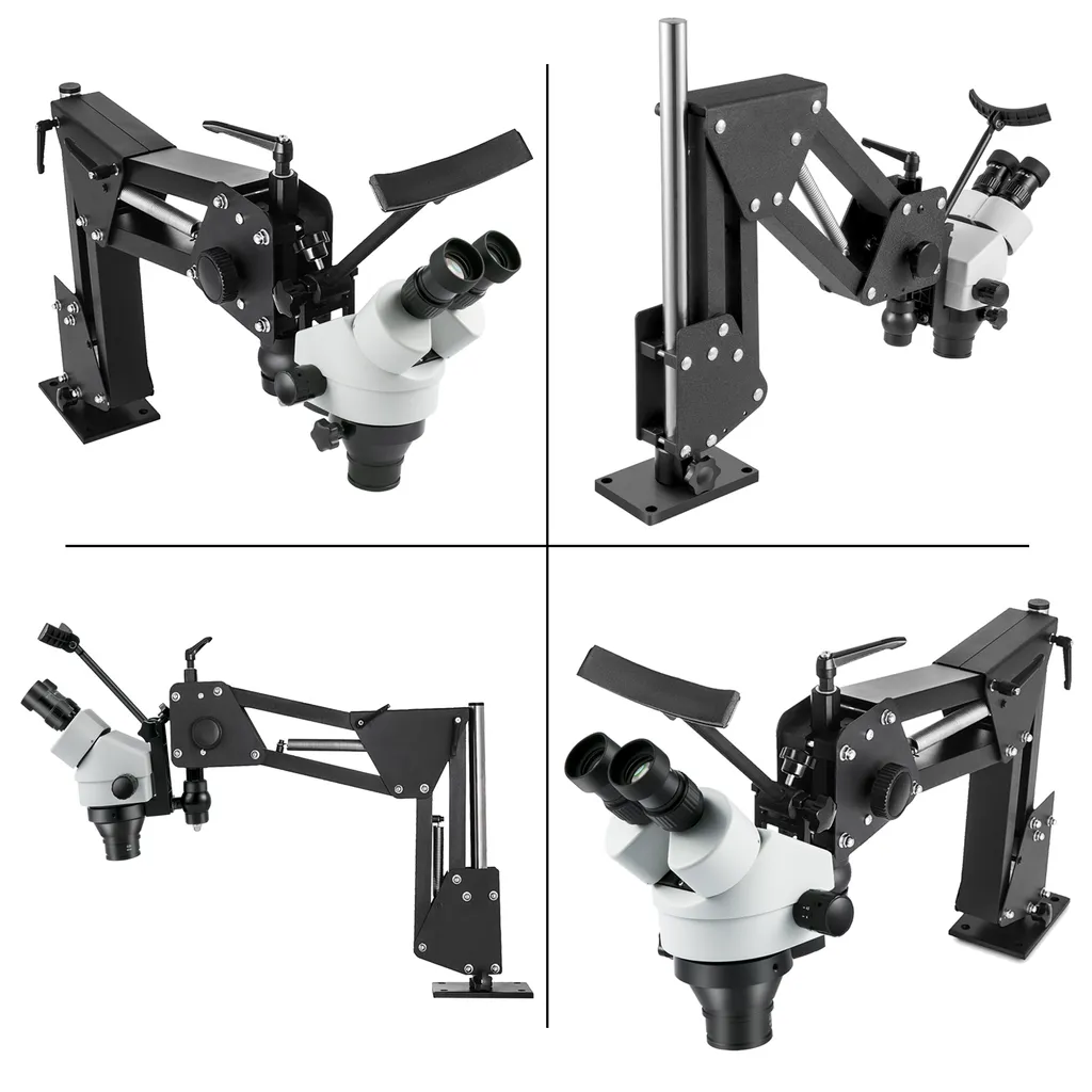 Microscope Trinoculaire 3.5X-90X VEVOR à Zoom Fluide et Support Stable