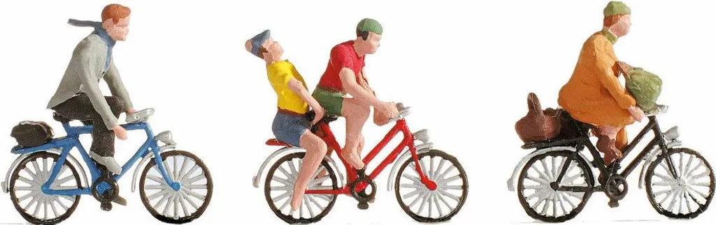 Figurines Cyclistes HO 1/87 Noch 15898 pour Décor de Train Miniature