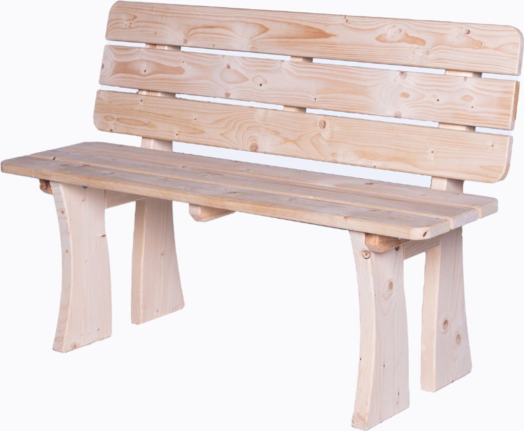 Mega Holz 3-Sitzer Gartenbank aus massiver Kiefer 118 cm Holzbank Parkbank Balkonbank