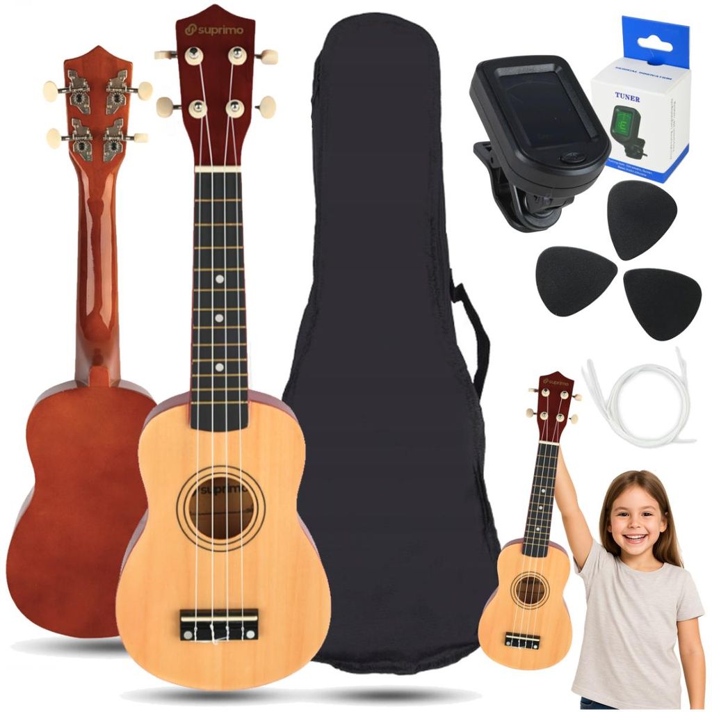 SUPRIMO UK21 SET NW Sopraan-ukelele, 21 inch, met houten Productafbeelding 