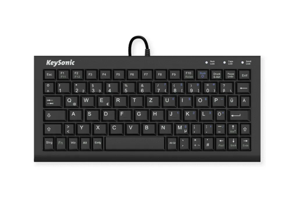 Clavier Filaire KeySonic ACK-3401U 60382 avec Touches Silencieuses Noires
