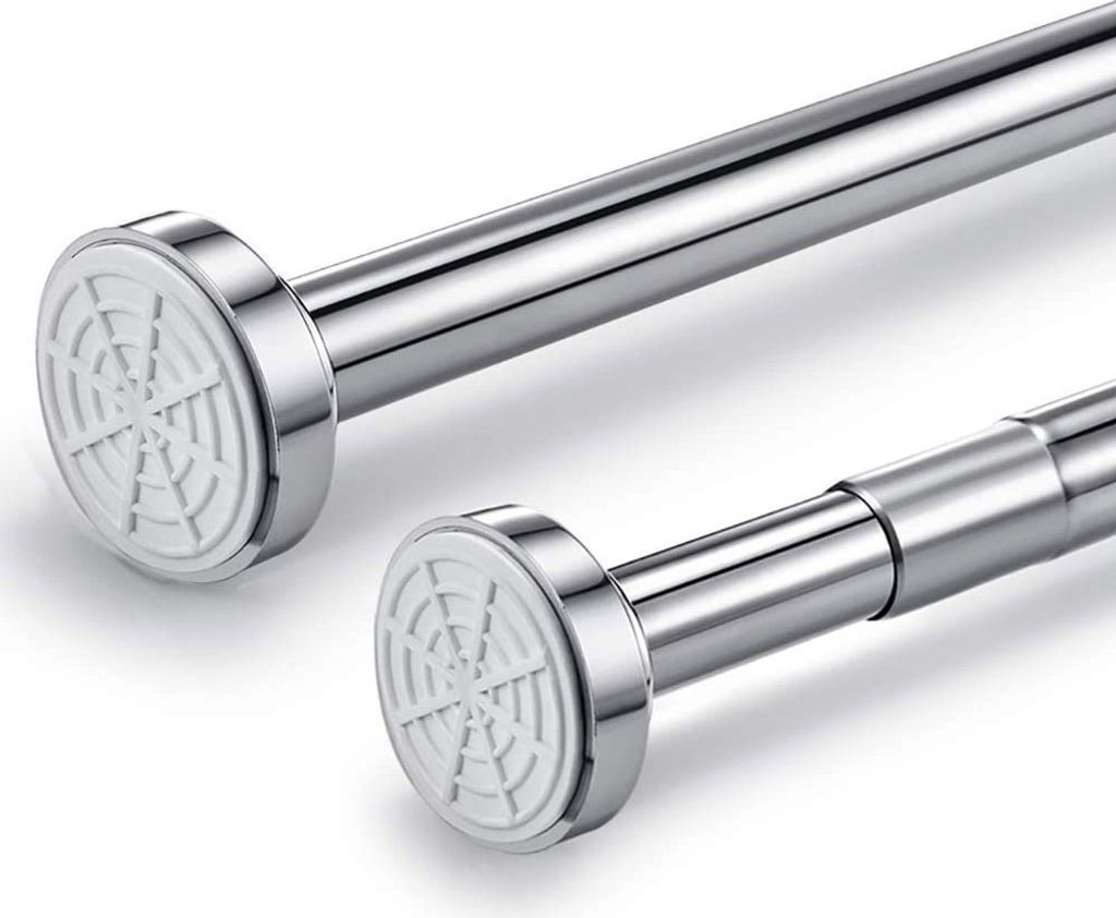 Edelstahl-Teleskopstange 50 cm - 85 cm ausziehbar, kein Bohren erforderlich, Duschvorhangstange geeignet für 55-75 cm Abstand