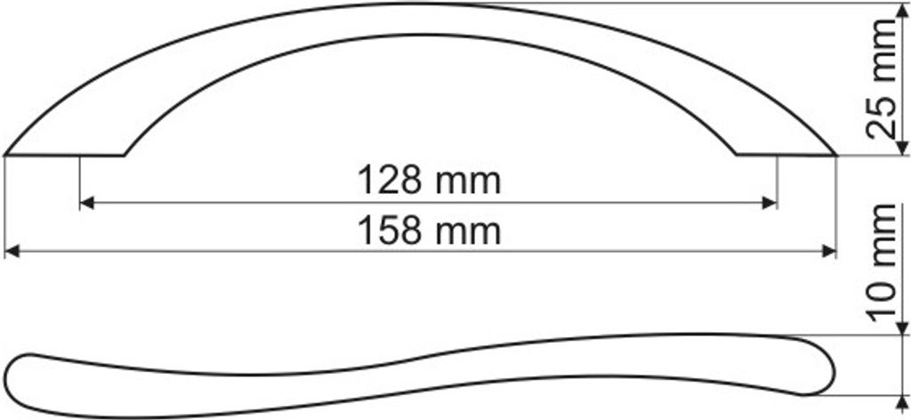 UN83 Griff, Chrom poliert, 128mm