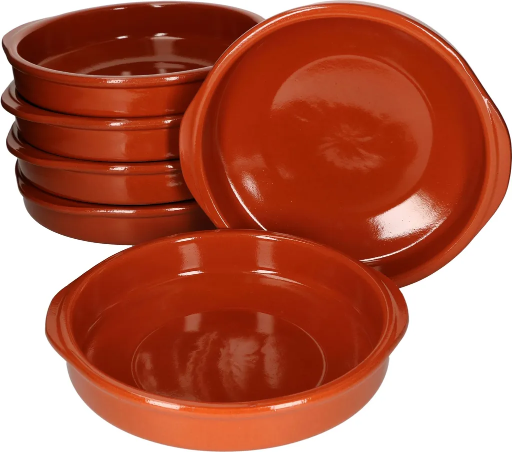Bols en terre cuite de 24cm set de 6 cazuelas Bernd XL style antique