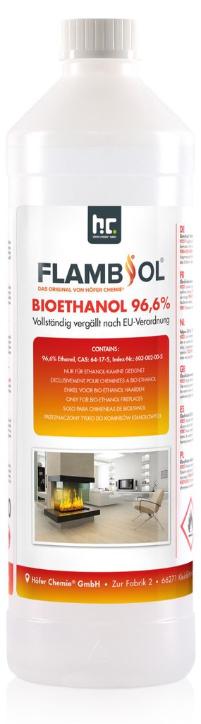 1 L FLAMBIOL® Bioethanol 96,6% Premium für Produktbild 