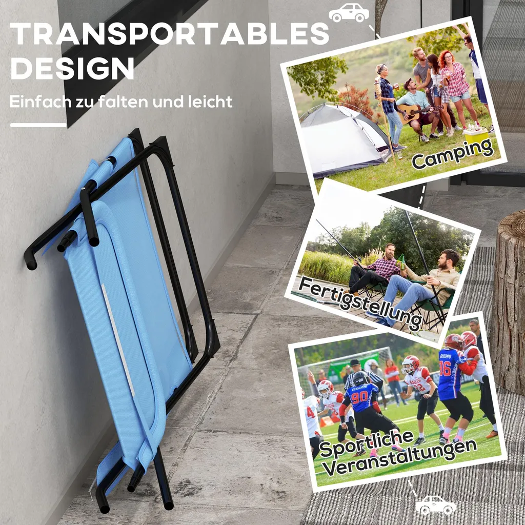 Chaise pliante robuste 120kg dossier réglable pour soulager le dos
