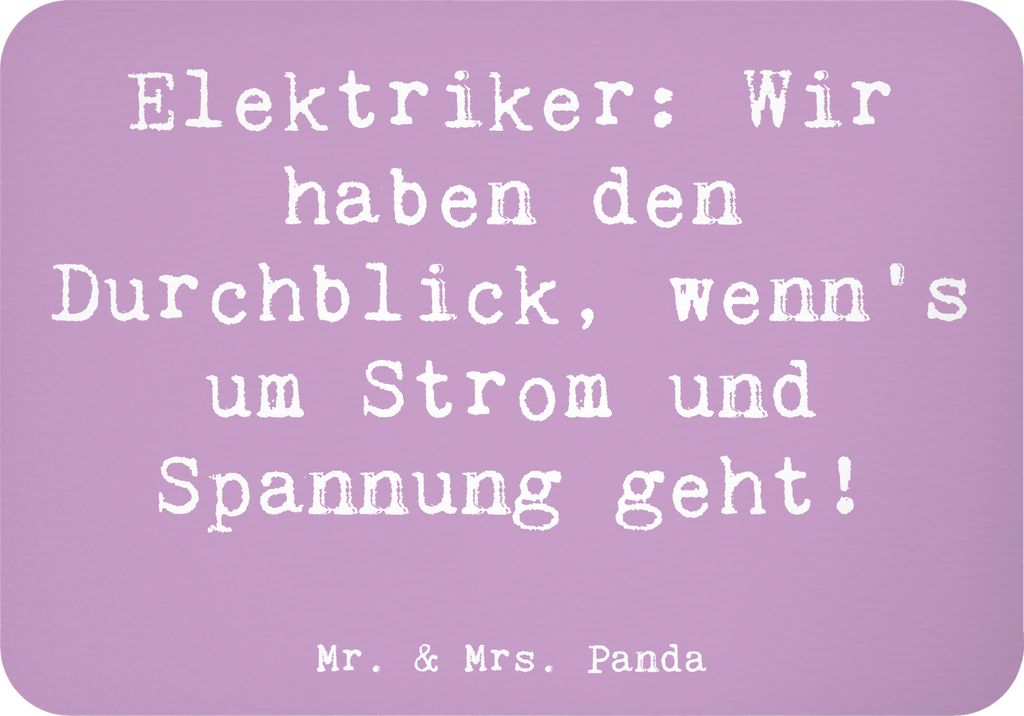 Mr. & Mrs. Panda magnet Spruch Elektriker Durchblick - Lavendeltraum - Geschenk, Hochspannung, whiteboardmagnet, Kühlschrankmagnet, Notizhalter, L...
