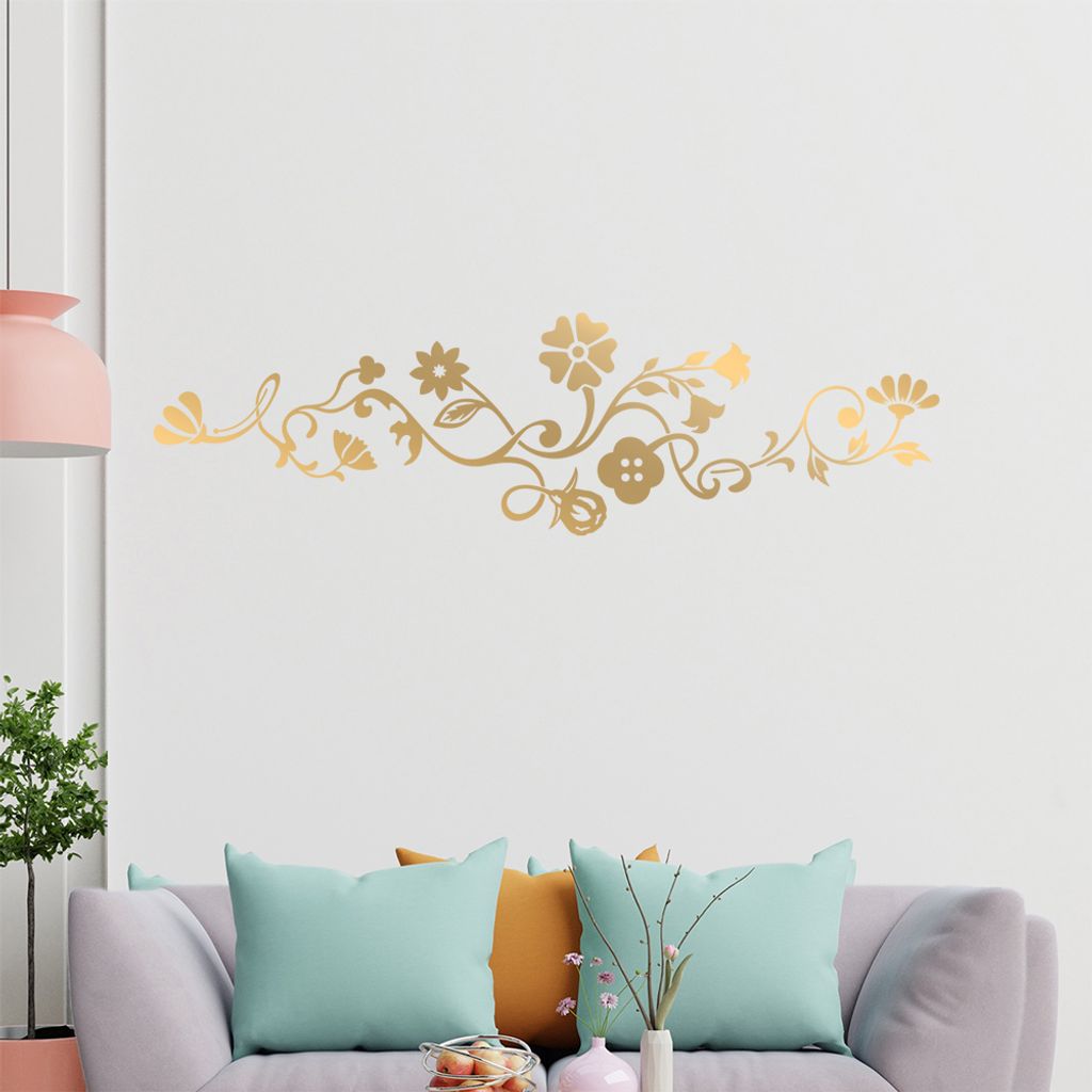 Glöckchen - Blüten - Tribal Wandtattoo in 6 Größen - Wandaufkleber Wall Sticker - Dekoration, Küche, Wohnzimmer, Schlafzimmer, Badezimmer