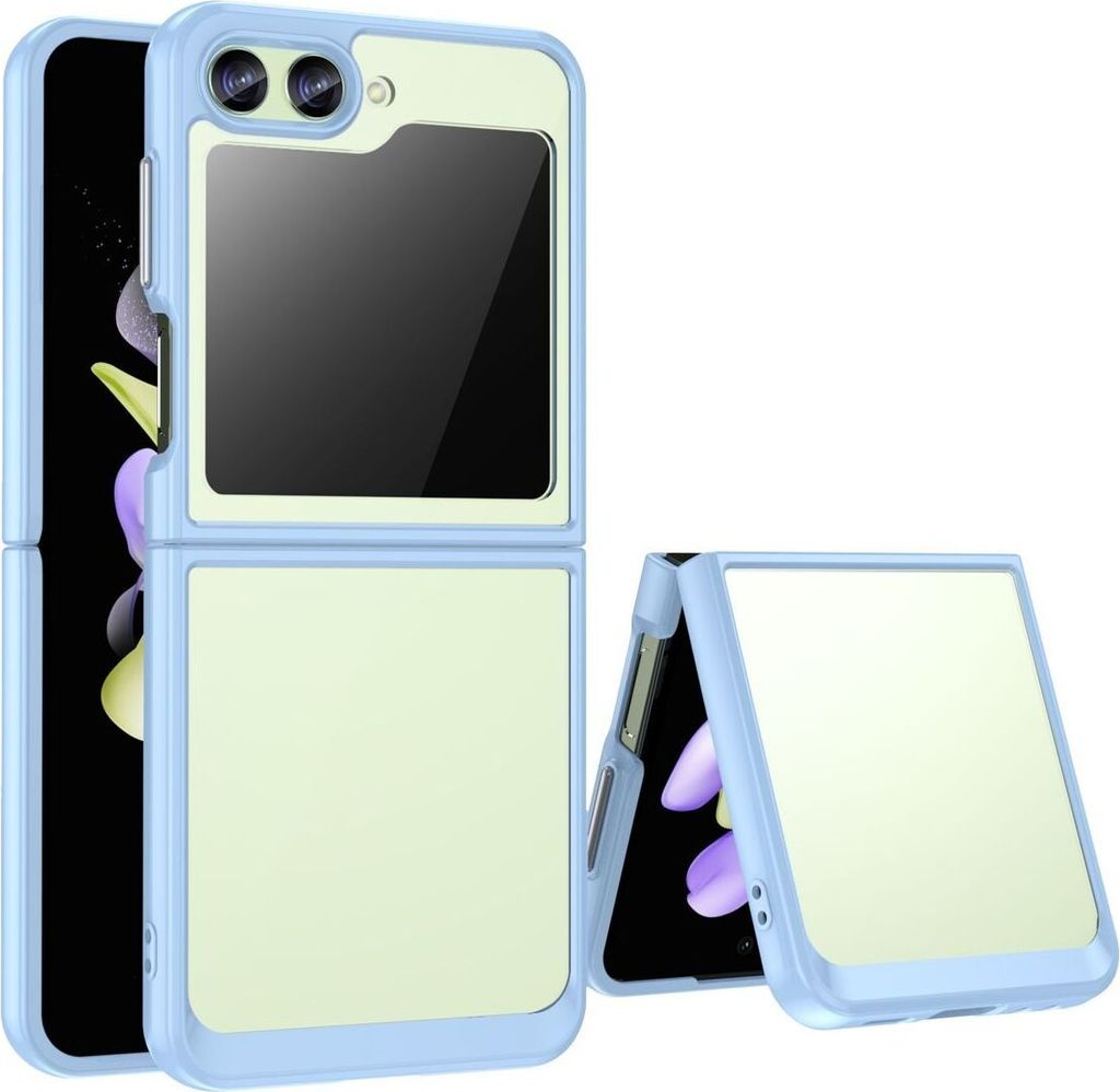 König Design Hülle kompatibel mit Samsung Galaxy Z Flip5 5G Kunststoff Soft Handyhülle - Handy Case Blau