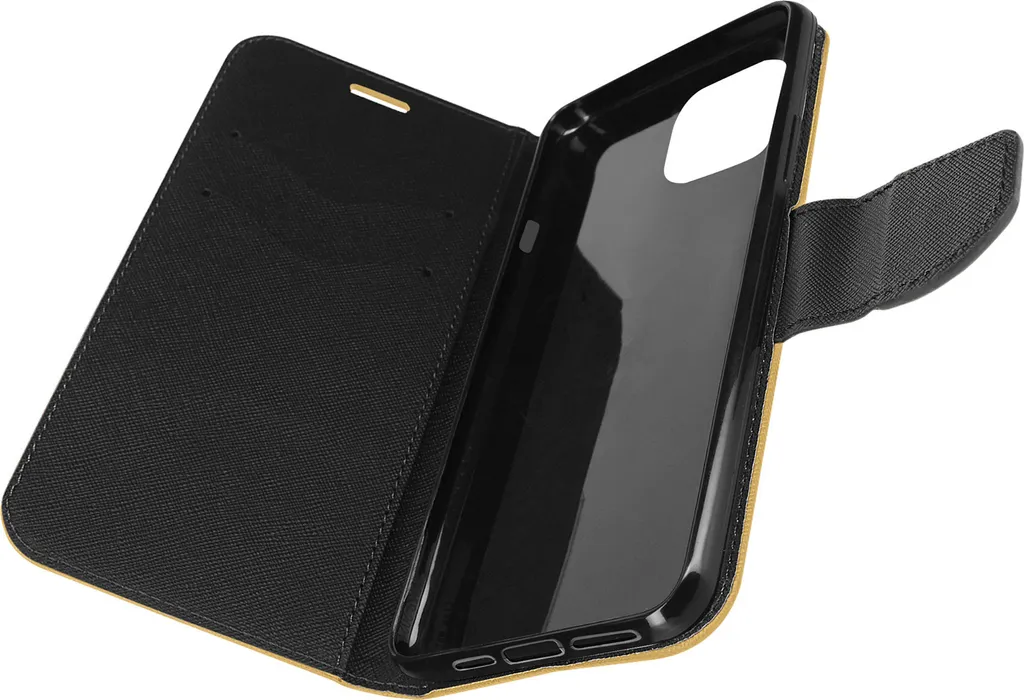 iPhone 14 Fancy Case Gold & Black | Protezione Elegante con Stand