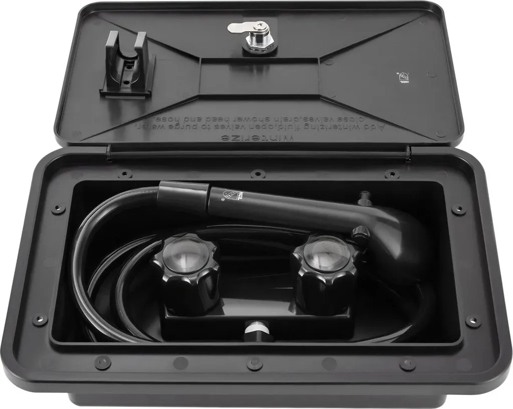 Douche de camping-car Noire 34cm en ABS et Acrylique Haute Résistance