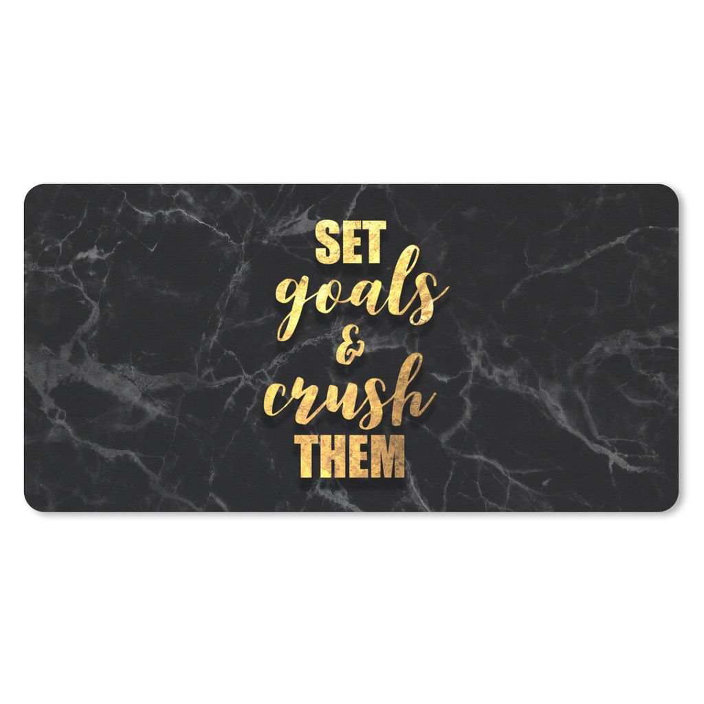 MuchoWow Mauspad Mousepad Zitat - Motivation - Marmor - Gold 60x30 cm - Mousepads - Maus Mat - Pad - Mausunterlage - Nachhaltig