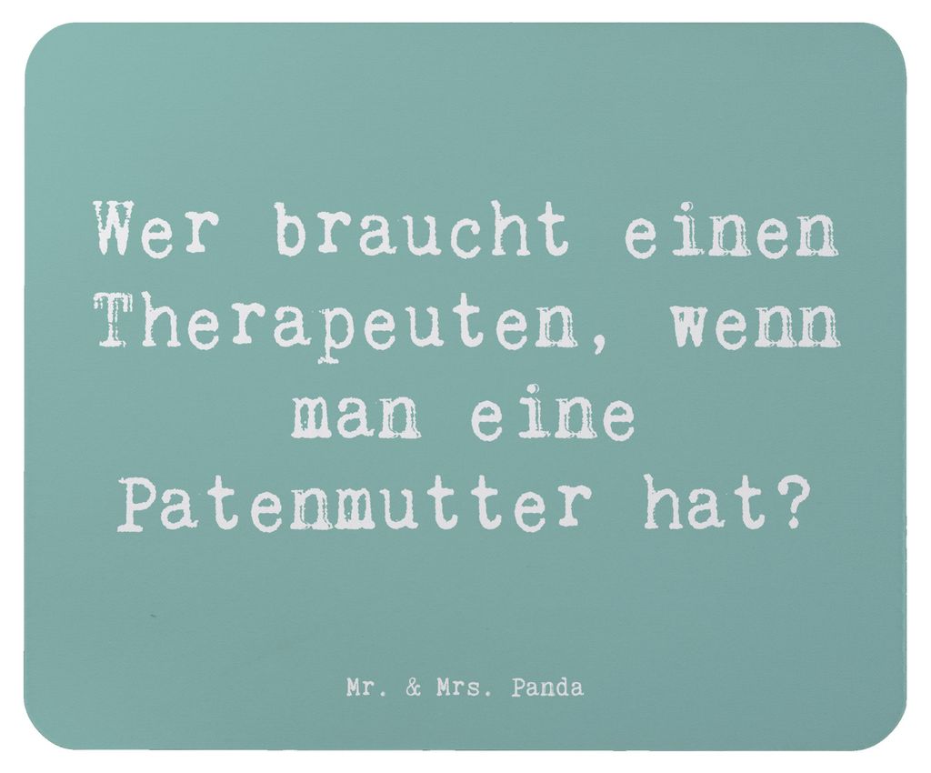 Mr. & Mrs. Panda Mousepad Spruch Liebe Patenmutter - Meeresbrise - Geschenk, Freundschaft, mauspad laptop, emotionale Unterstützung, computer, Fam...