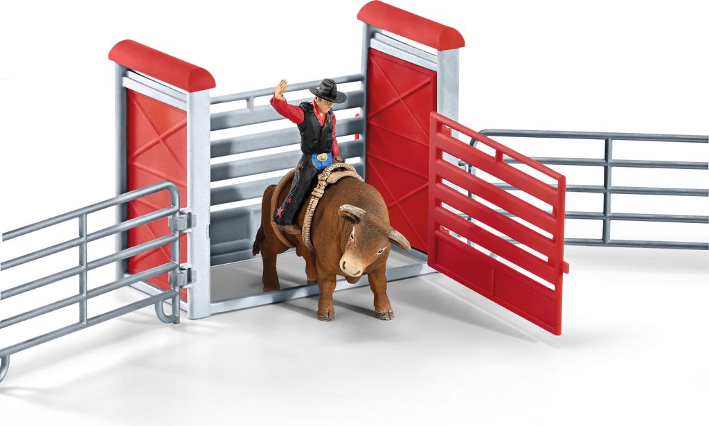 Schleich - Tierfiguren, Bull riding mit Cowboy; 41419 Produktbild 