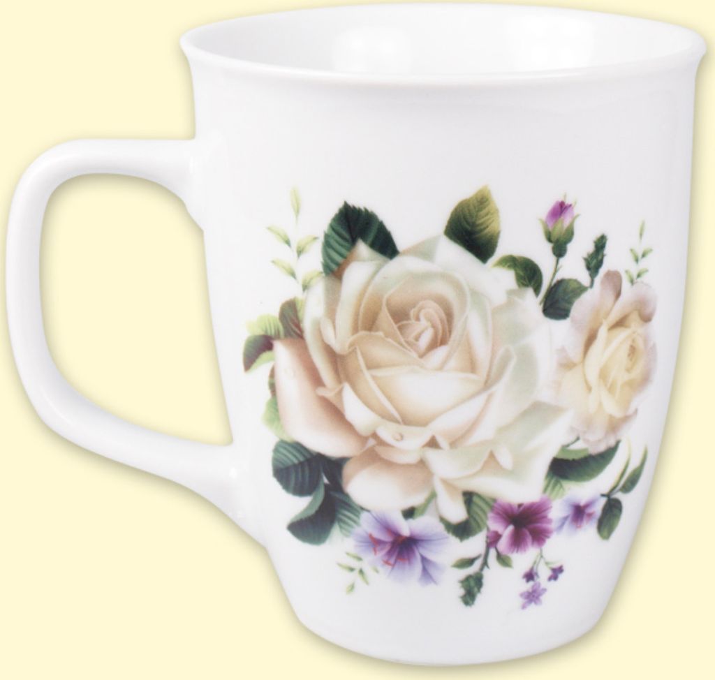 4-Tassen-Set Weiße Rosen 0,4 L Produktbild 