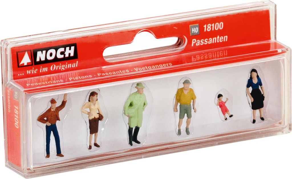 NOCH H0 Figuren Passanten, bemalte Modellfiguren, ideal für die Spurweite H0 geeignet