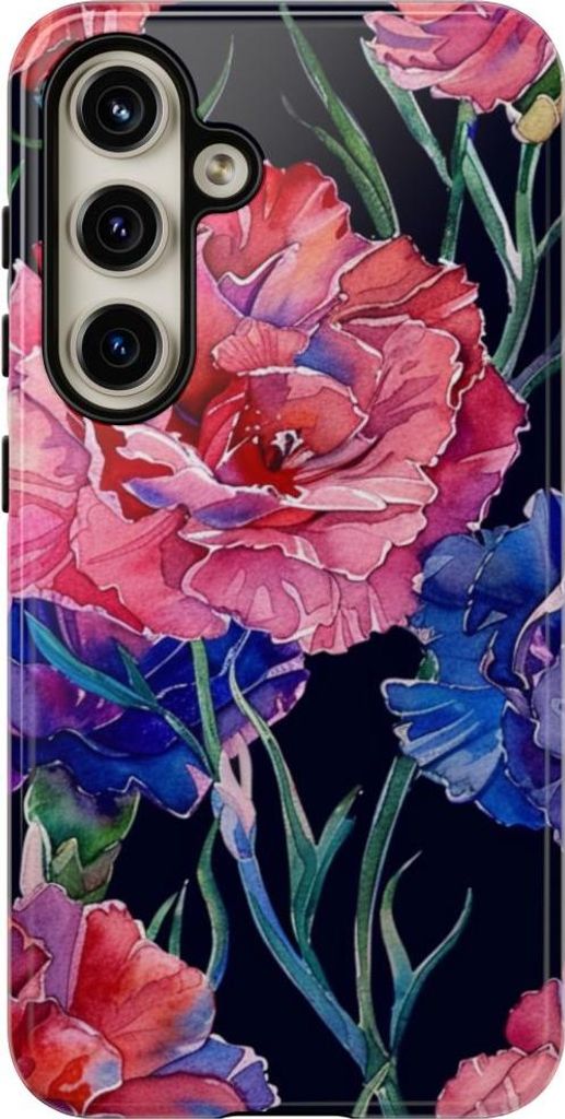 Aquarell-Nelken in kräftigen Farben – Hülle Kompatibel mit Galaxy S24