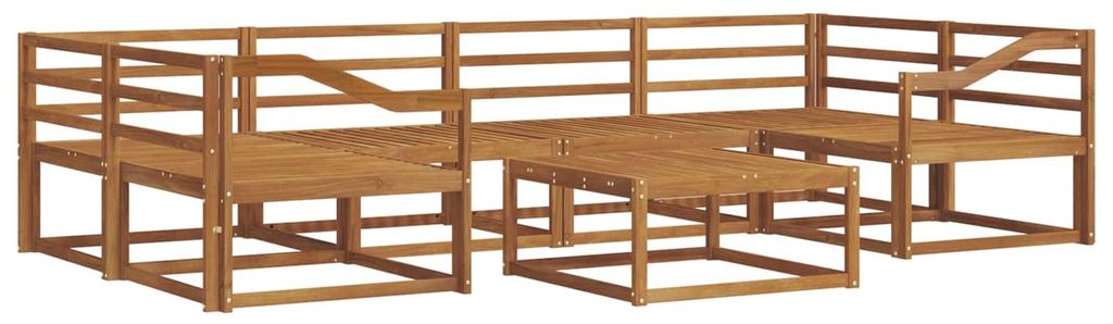 Saisonschlussverkauf -Outdoor-Sofa garnitur moderne - Balkonmöbel/Gartenlounge-Set - robust und langlebig - 7 pcs Natur Massivholz Akazie - Garten...
