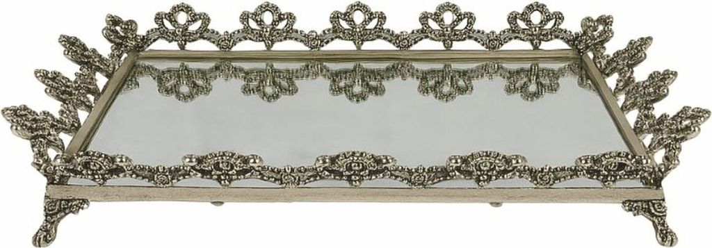 Casa Padrino Barock Tablett Silber 50 cm - Barockstil Gastronomie Accessoires