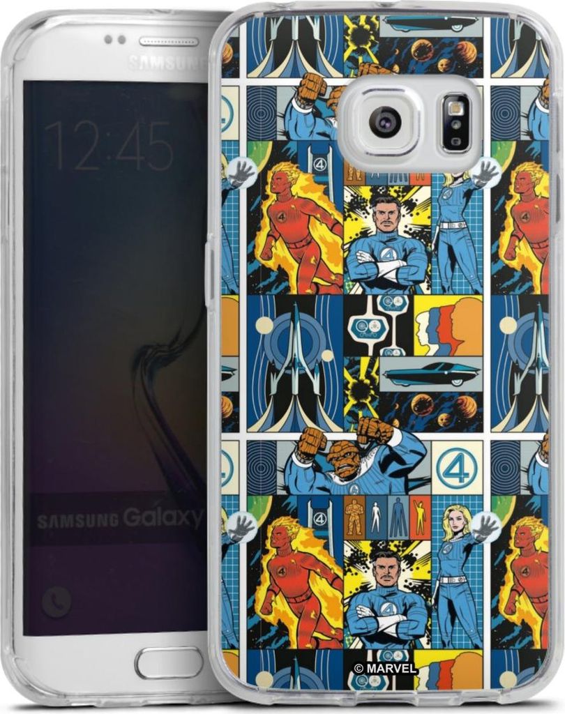 DeinDesign Handyhülle für Samsung Galaxy S6 Edge Silikon Hülle Case Smartphone Schutzhülle Offizielles Lizenzprodukt Marvel The Fantastic Four