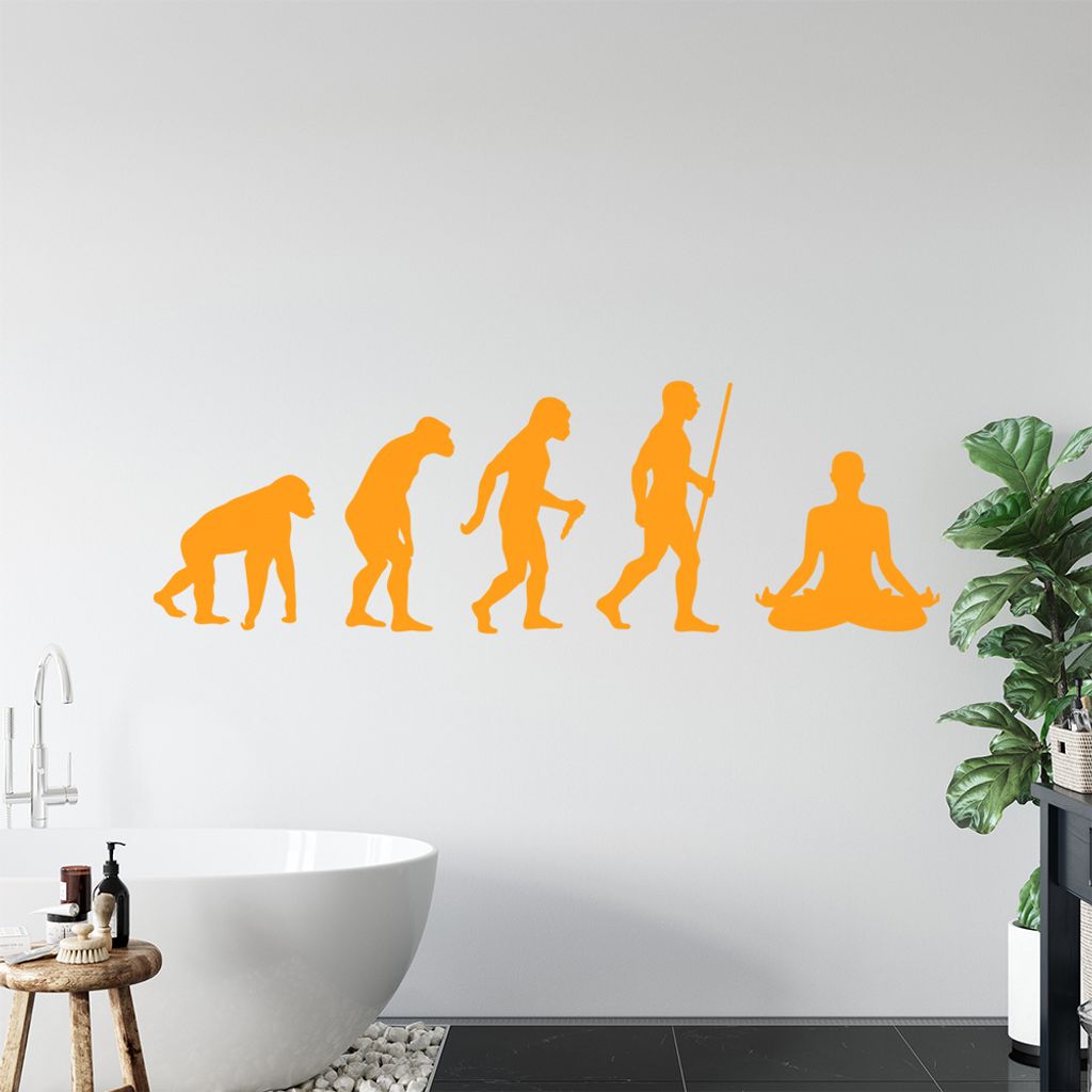 Yoga Gymnastik Evolution IV Wandtattoo Wandaufkleber Wall Sticker - Dekoration, Küche, Wohnzimmer, Schlafzimmer, Badezimmer