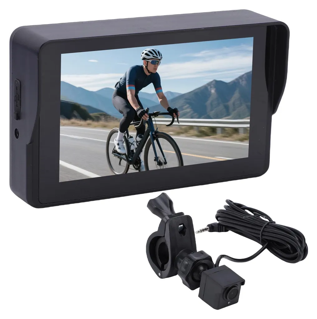 Caméra de recul pour vélo vision nocturne avec grand écran de 5 pouces