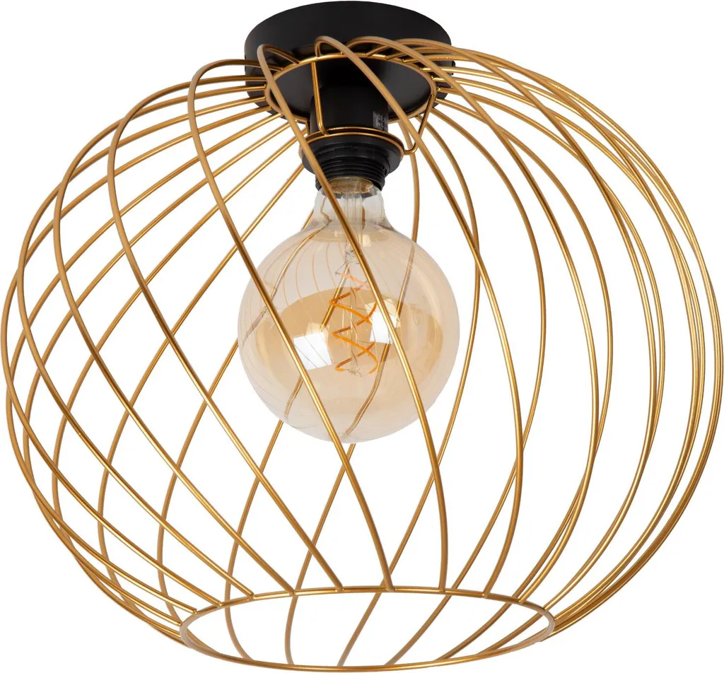 Plafonnier doré pour éclairage salon et salle à manger 40 cm