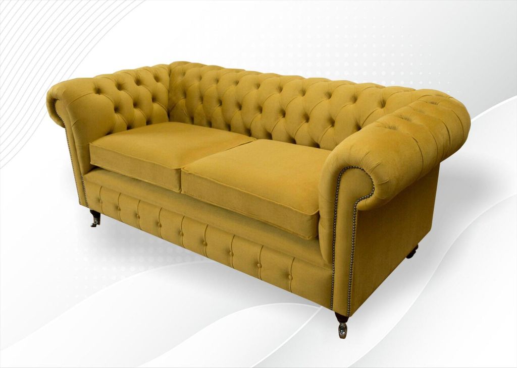 Chesterfield Gelb Sofa Wohnzimmer Design Couchen Polster Sofas Neu Gelbe xxl big