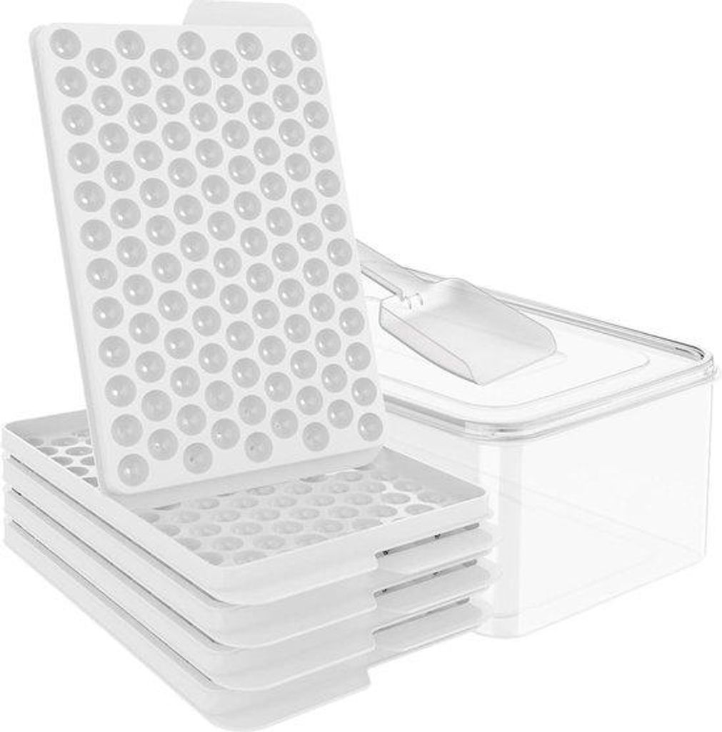 Eiswürfelbehälter 4er Set, leicht aus der Form, 104 kleine Eiswürfel für Getränke