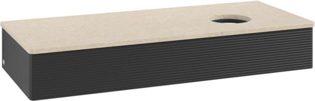V&B Waschtischunterschrank mit Frontstruktur, mit Beleuchtung Antao 120x19x50cm, WBP-farbe botti., bla m Lac