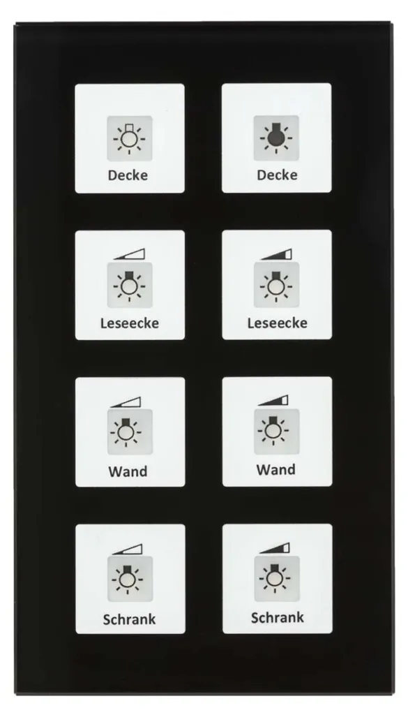 MDT BE-GT08S.01 Bouton-poussoir en verre Plus 8 positions Noir Intense