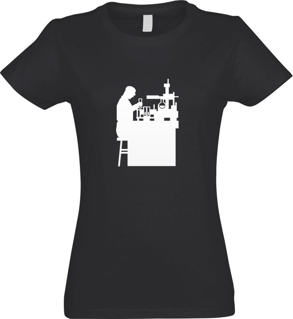 Kiwistar - T-Shirt tailliert - Damen - Graphit - Laborant Labor Figur - mit Motiv Bedruckt - Funshirt Design - Sport - Freizeit - Damen - XL