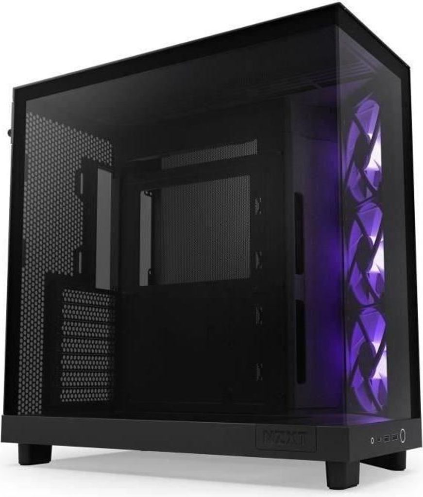 Mid-Tower-Gehäuse NZXT H6 Flow RGB Doppelkammer RGB-Lüfter enthalten Schwarz