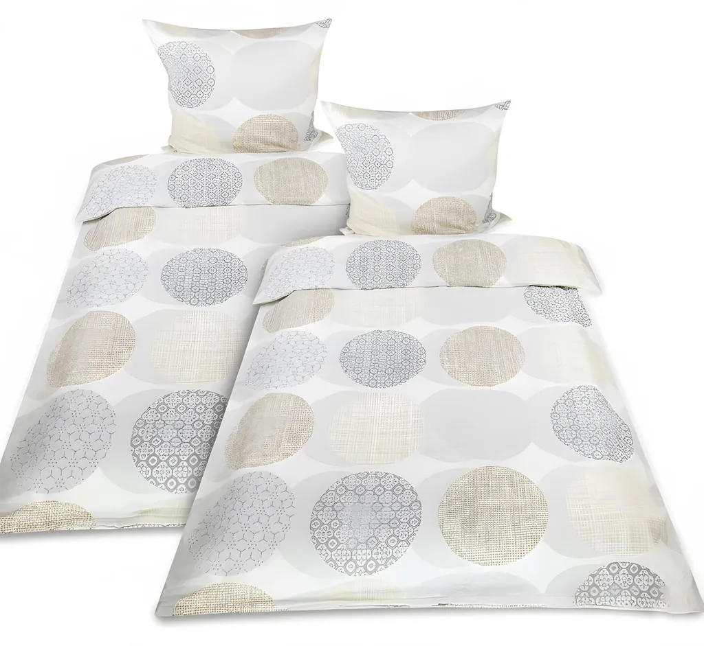 Linge de lit beige pour chambre 135x200 cm Beautissu Josi lot de 4