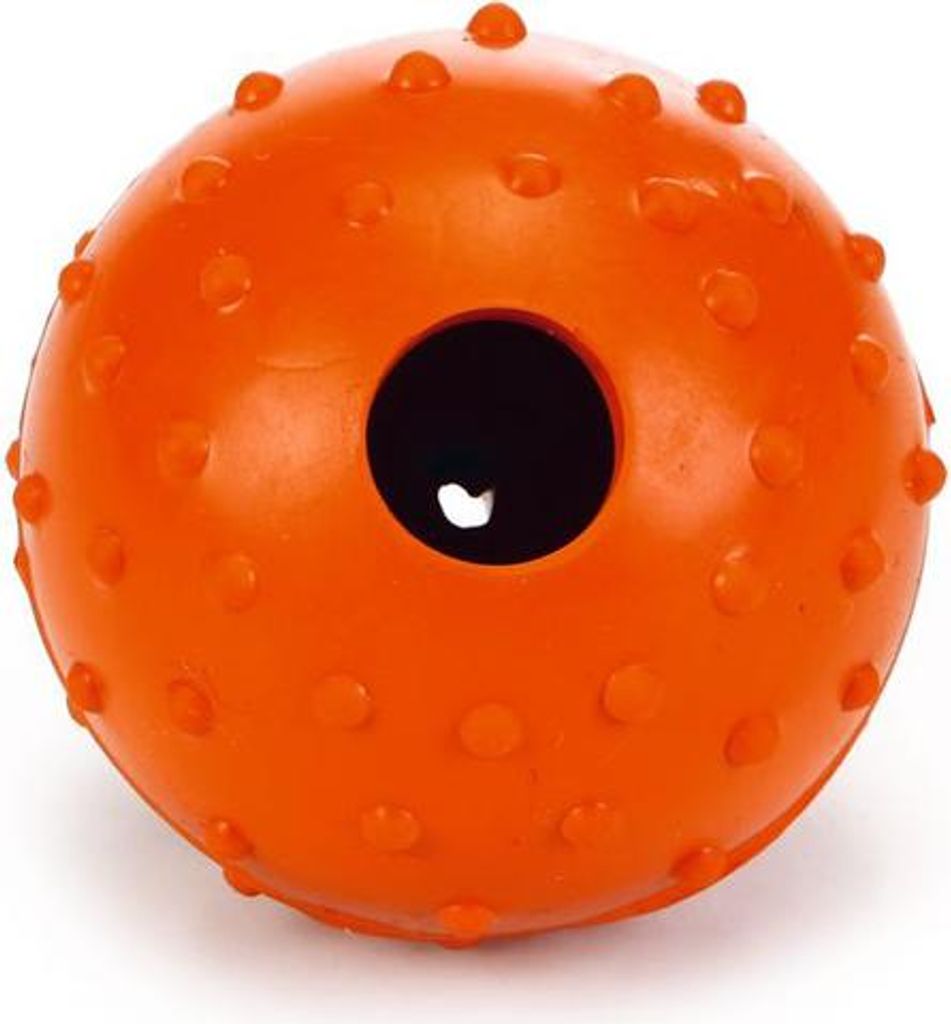 Beeztees Massiv Ball+Glocke - Hundespielzeug - orange - 5 cm