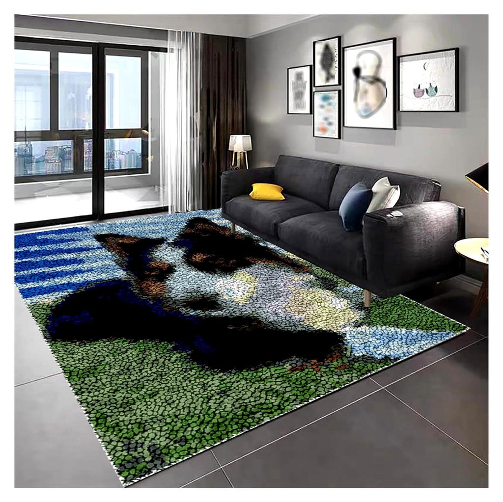 Knüpfteppich DIY Set zum Selbstknüpfen 3D Teppich 69 x 102 cm für Erwachsene und Anfänger