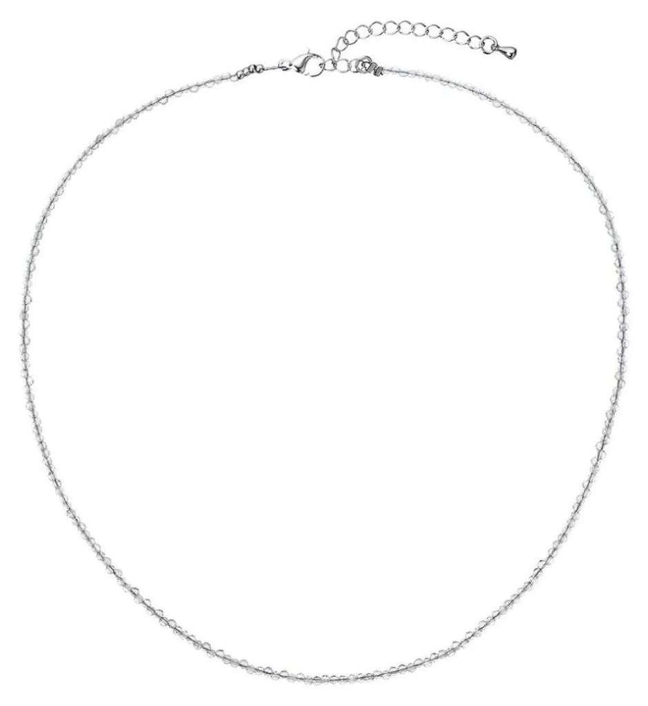 Collier quartz gris naturel 42012.3 - Perles fines élégance sobre