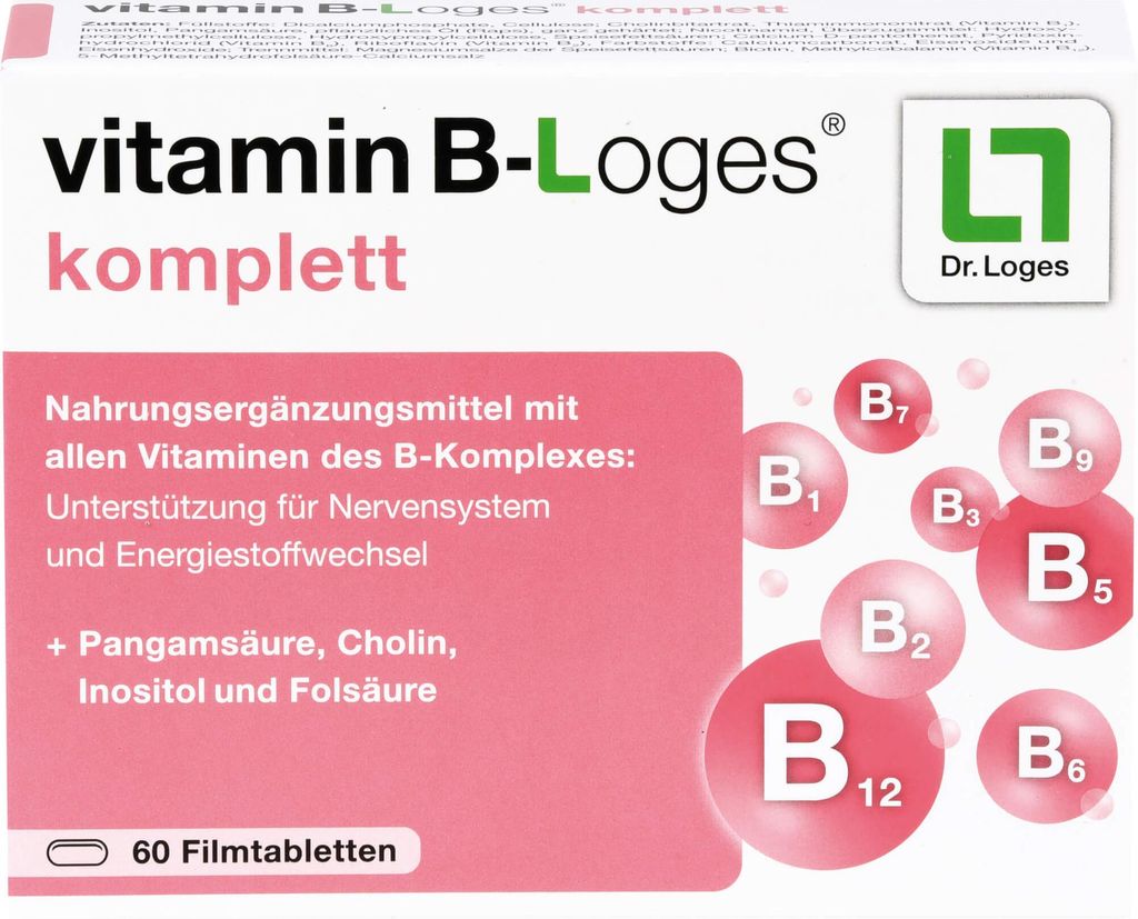 vitamin B-Loges komplett Filmtabletten, 60 St., 60 St. Produktbild 