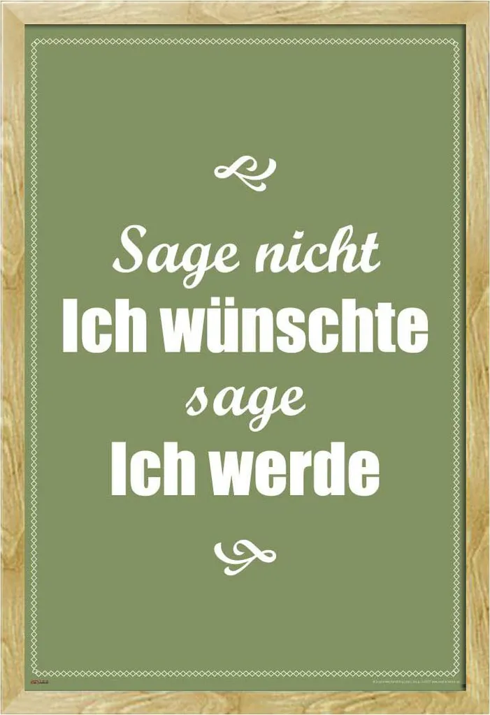 Poster Motivazionale Voglio con Cornice Shinsuke Maxi MDF Faggio 61x91