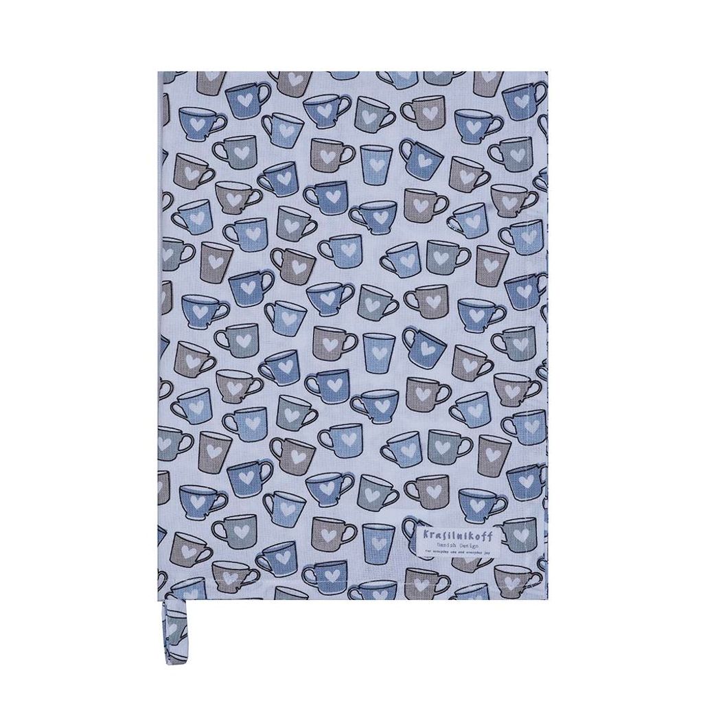 Krasilnikoff – Geschirrtuch KW13715 – Mugs / Becher / Tassen, Blue