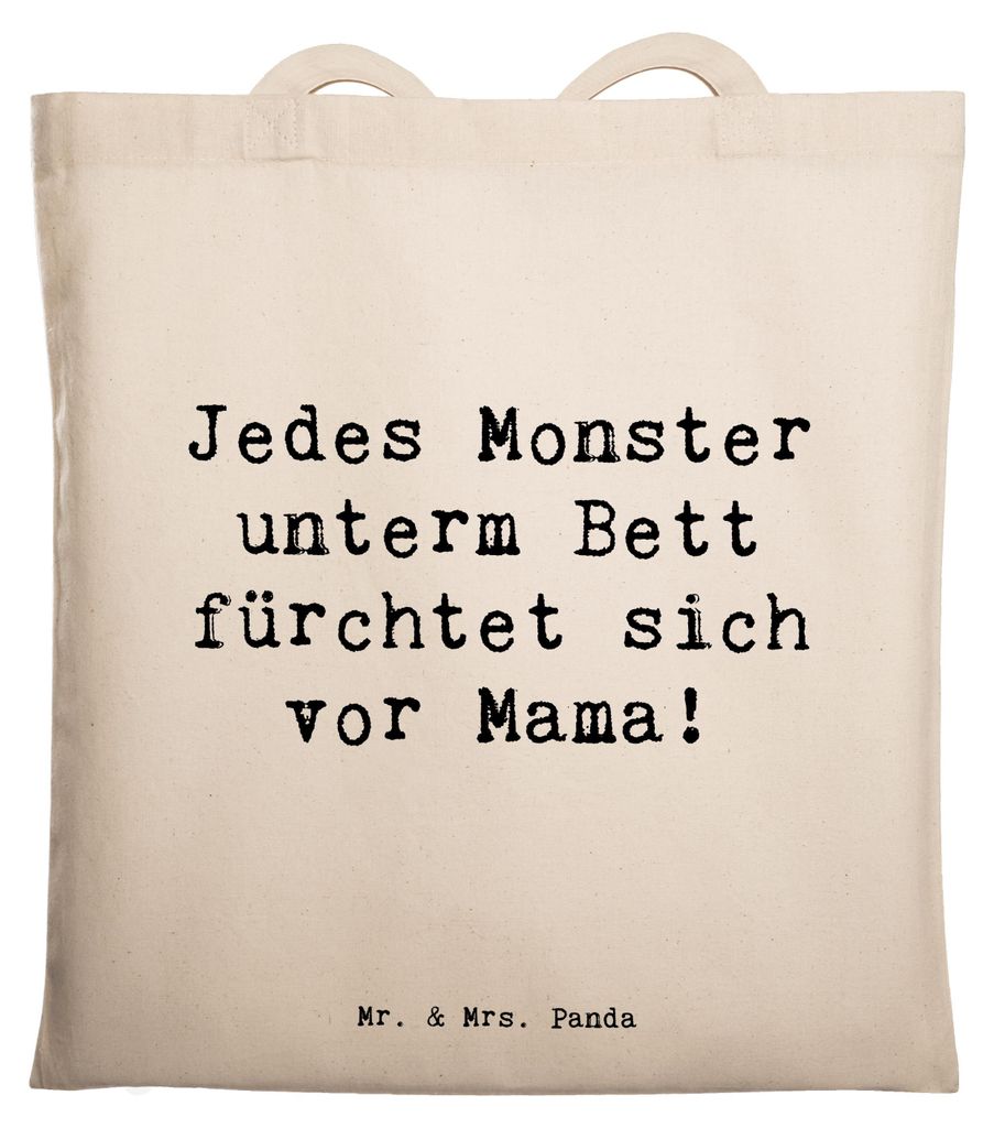 Mr. & Mrs. Panda Jutebeutel Spruch Mama Mut - Transparent - Geschenk, Schultasche, Kinder, Geschenke, Shopping Tasche, Laptoptasche, Geburtstage, M...