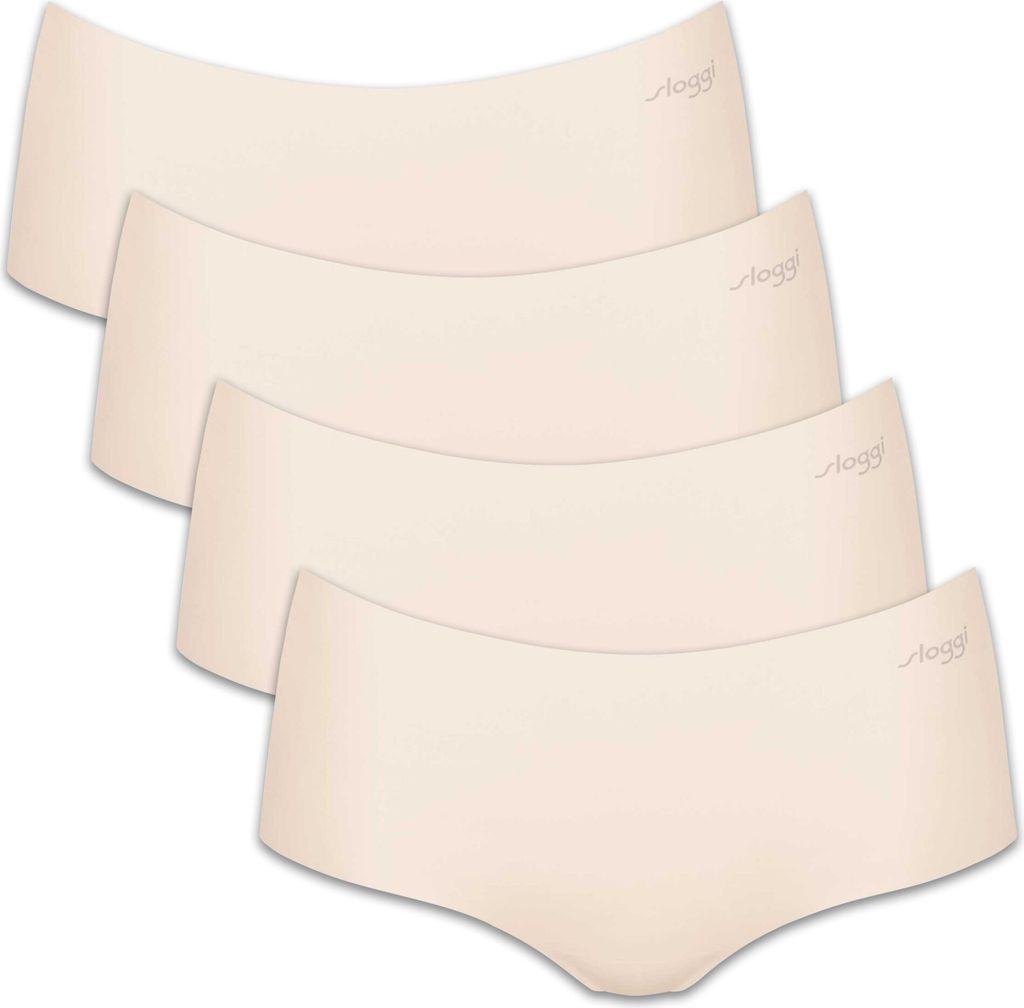 Sloggi Damen Shorts, 4er Pack - Zero Microfibre 2.0 Shorts, Mikrofaser, einfarbig Creme XL