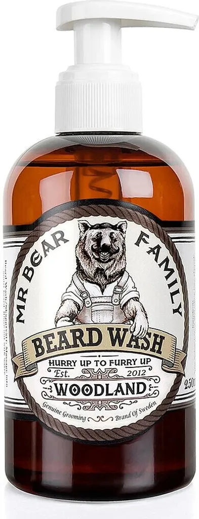 Mr Bear Family Beard Wash Woodland 250ml: Shampoo Barba Eco-Bio