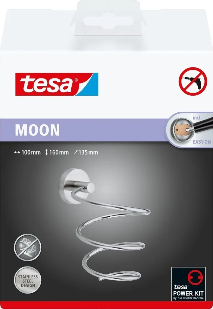 Support de Sèche-Cheveux Mural tesa Chrome Brillant Fixation Facile - 7