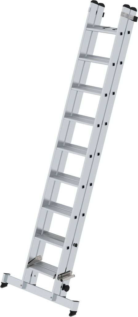 Stufen-Schiebeleiter 2-teilig mit nivello -Traverse 2x9 Stufen