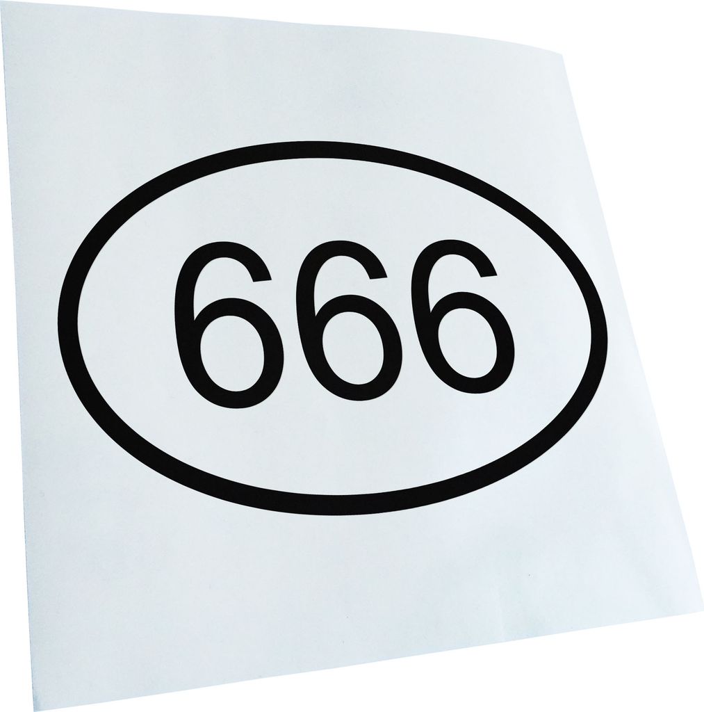 Kiwistar - Autoaufkleber - 666 Heckscheibe - Aufkleber für Auto Kfz Fahrrad, LKW, Truck Mofa