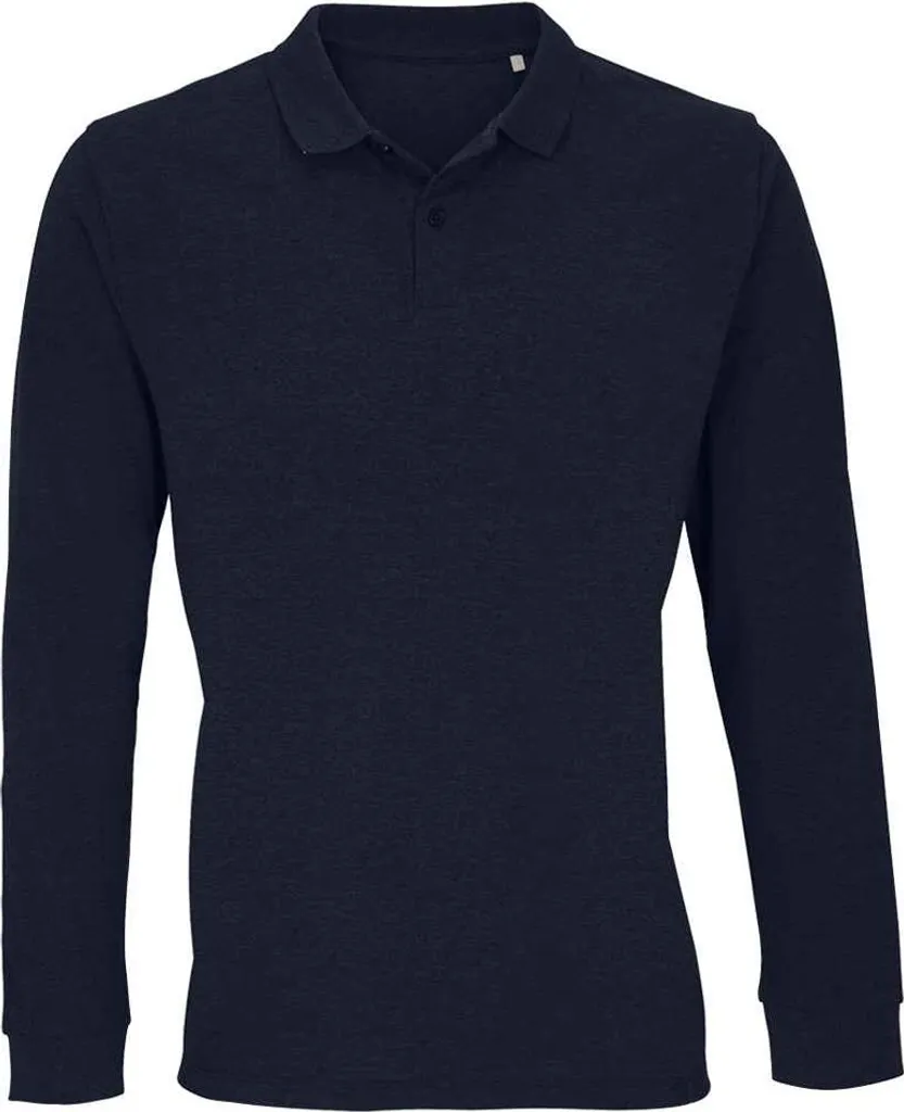 Polo de travail manches longues bleu marine Planet SOLS 4XL chaud et pro