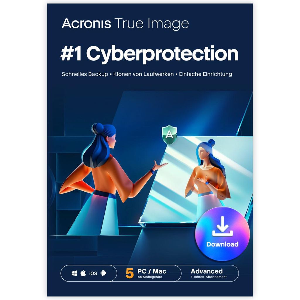 Acronis True Image Advanced 2026 + 50GB Cloud / 5 PC / 1 Jahr / Lizenz per E-Mail