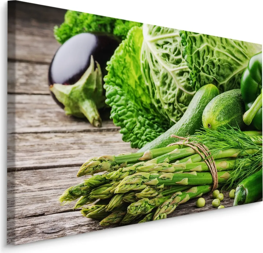 Carta da Parati Cucina 100x70 cm XXL - Stampa d'Arte Asparagi e Zucchine
