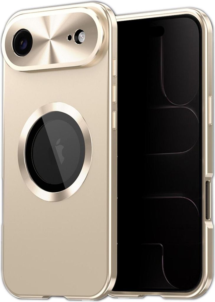 Für Apple iPhone 17 Air Magnetische Full Cover MagSafe Handyhülle Metallrahmen Gold